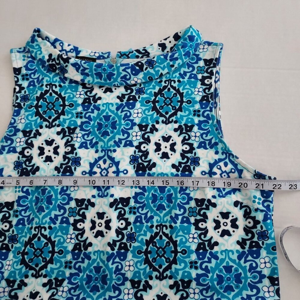 Talbots Audrey-Neck Medallion Tile Interlock Sleeveless Shift Dress Size XLG - Picture 10 of 11